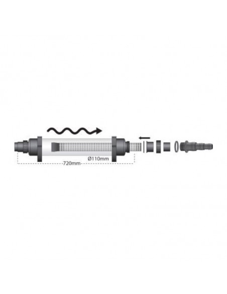 Prefiltro tubular flujo