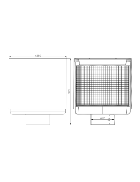 Skimmer profesional flotante boca 200mm de pared