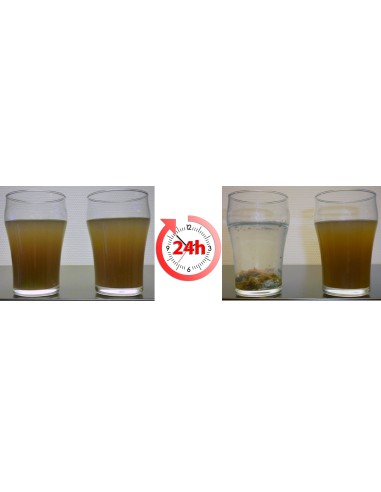 Evolucion del agua con el producto