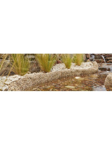 lona piedra color arena instalada ejemplo ancho