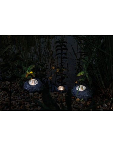 Pontec PondoStar LED Rocklight Set 3 ejemplo de ubicación de 3 focos